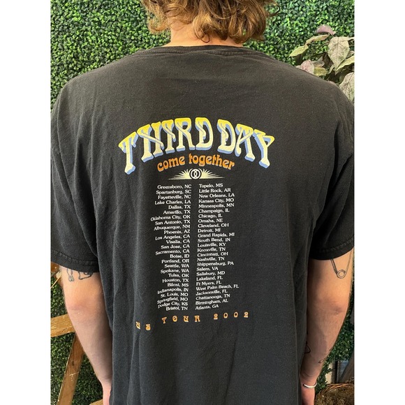 vtg 2000s THIRD DAY TOUR Tee large // concert country festivial y2k hardcore usa - Picture 4 of 4